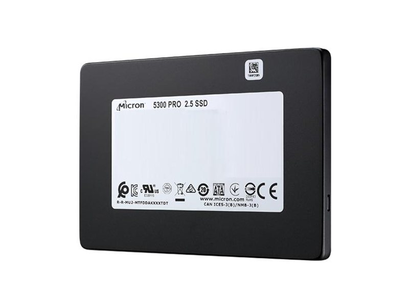 Твердотельный накопитель/ Micron SSD 5300 PRO, 480GB, 2.5" 7mm, SATA3, 3D TLC, R/W 540/410MB/s, IOPs 85 000/36 000, TBW 1324, DWPD 1.5 (12 мес.)
