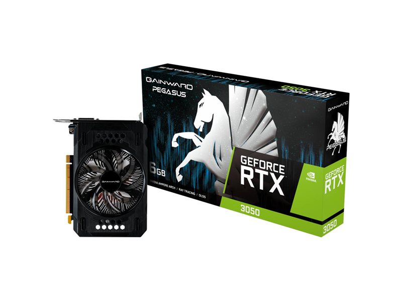 Видеокарта Gainward RTX3050 PEGASUS 6GB GDDR6 96bit DP HDMI DVI 1FAN RTL