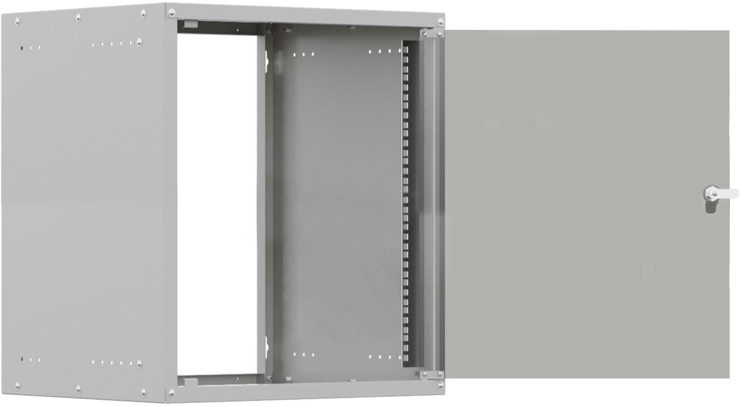 Шкаф коммутационный NTSS Lime (NTSS-WL9U5560GS) настенный 9U 550x600мм пер.дв.стекл несъемн.бок.пан. 30кг серый 520мм 15.6кг 110град. 500мм IP20 сталь
