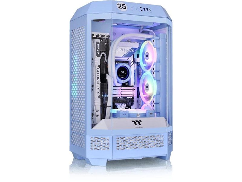 Корпус Thermaltake The Tower 300 Hydrangea голубой без БП mATX 8x120mm 6x140mm 2xUSB3.0 audio bott PSU