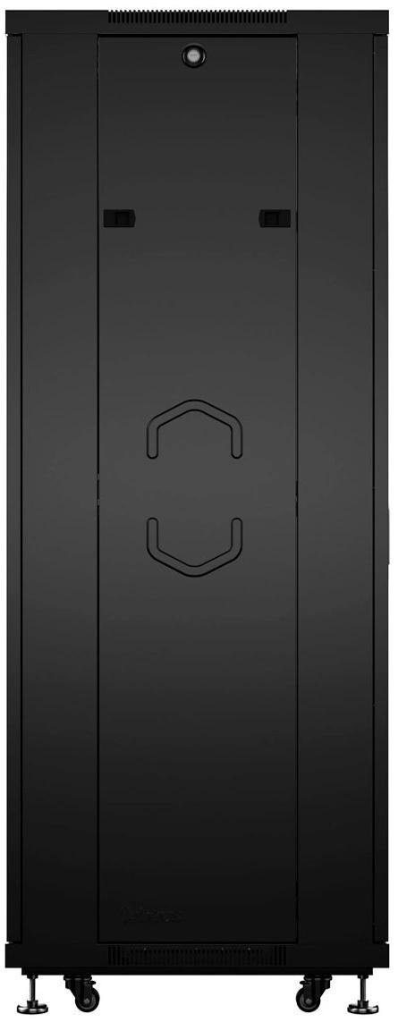 Шкаф серверный Cabeus (SH-05C-42U80/100-BK) напольный 42U 800x1000мм пер.дв.стекл металл 800кг черный 900мм 134.2кг 220град. 2055мм IP20 сталь