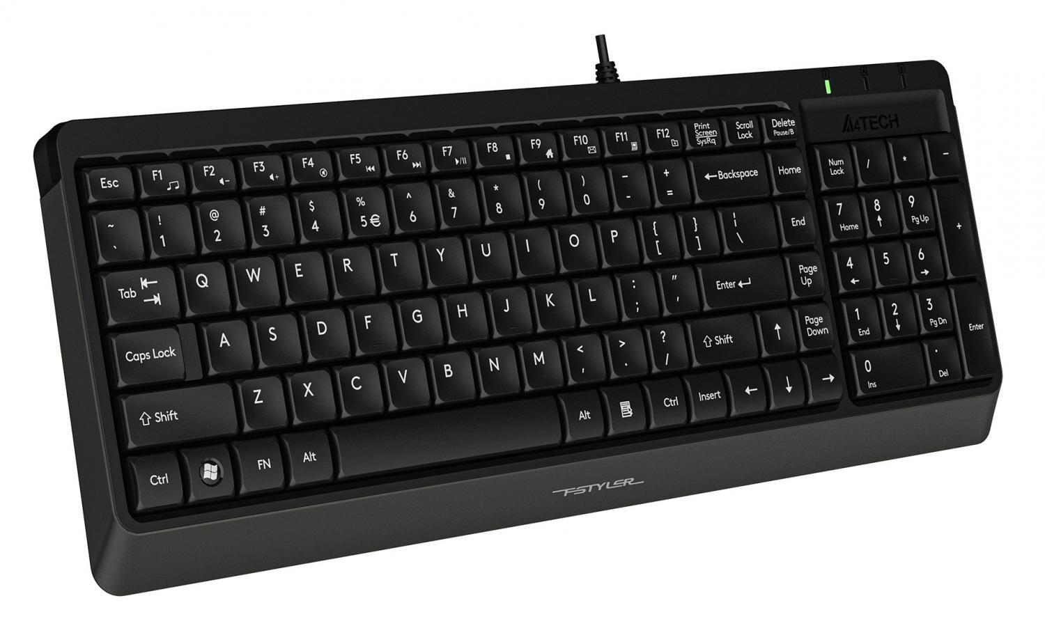 Клавиатура + мышь A4Tech Fstyler F1512 клав:черный мышь:черный USB (F1512 BLACK)