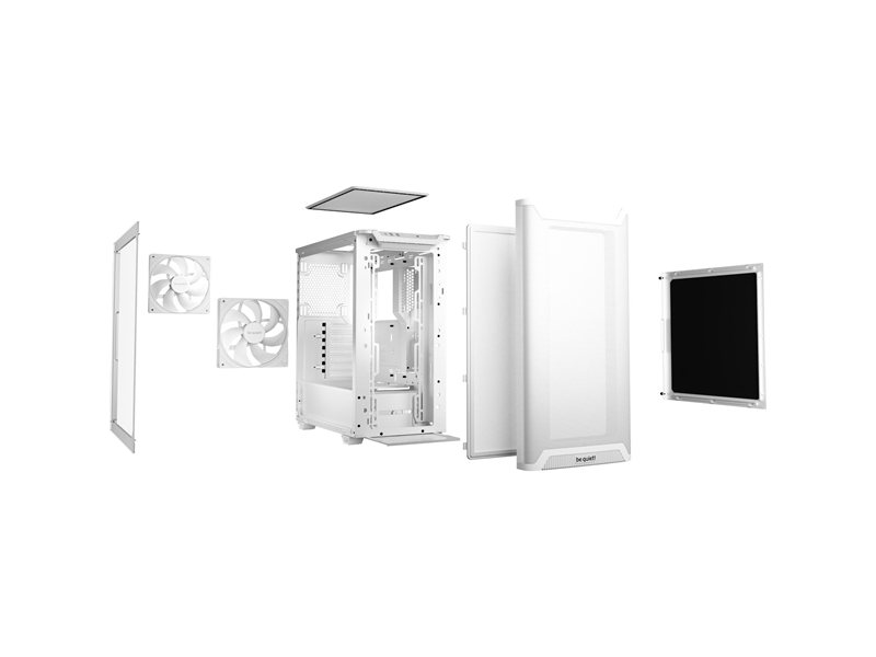 Корпус ПК без блока питания/ Case be quiet! PURE BASE 501 Airflow Window, Midi-Tower, TG, 2x140mm, 2xUSB-A 3.2, 1xUSB 3.2 Type-C, ATX, mATX, mITX White
