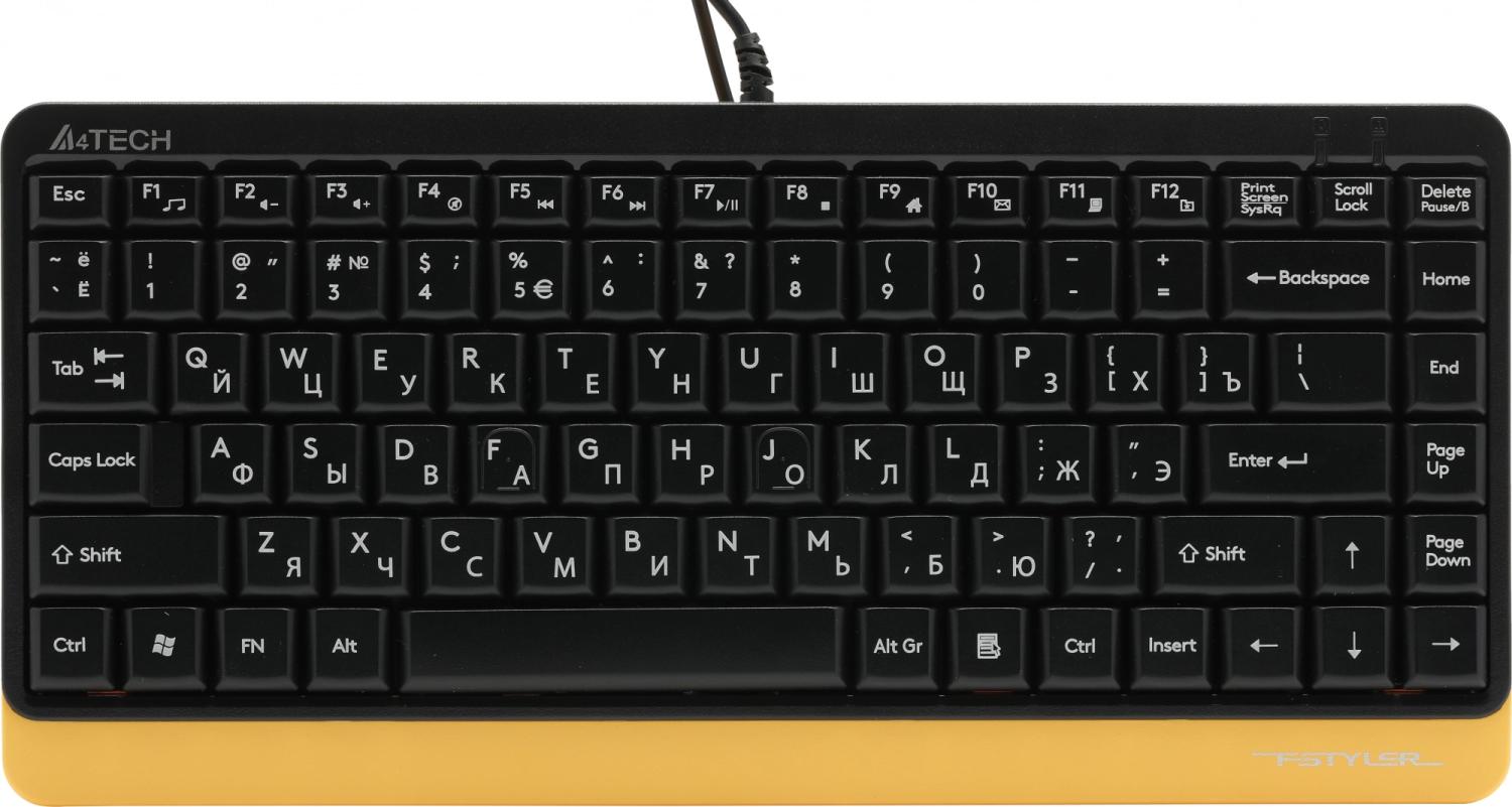 Клавиатура + мышь A4Tech Fstyler F1110 клав:черный/желтый мышь:черный/желтый USB Multimedia (F1110 BUMBLEBEE)