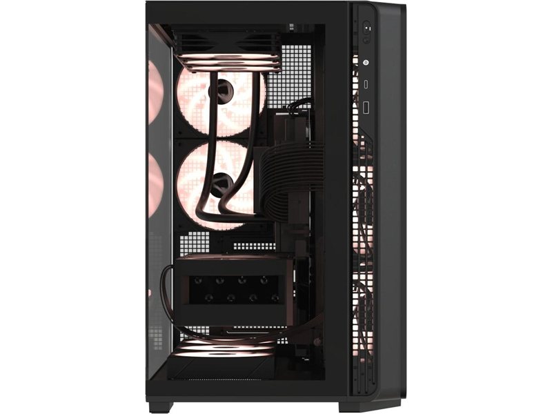 корпус Formula V Line Crystal Z7 PA Black, ATX, TYPE-C*1, USB3.0*1, Front+Side Glass, SIDE 3x PERFORMANCE ARGB, REAR 2x PERFORMANCE ARGB