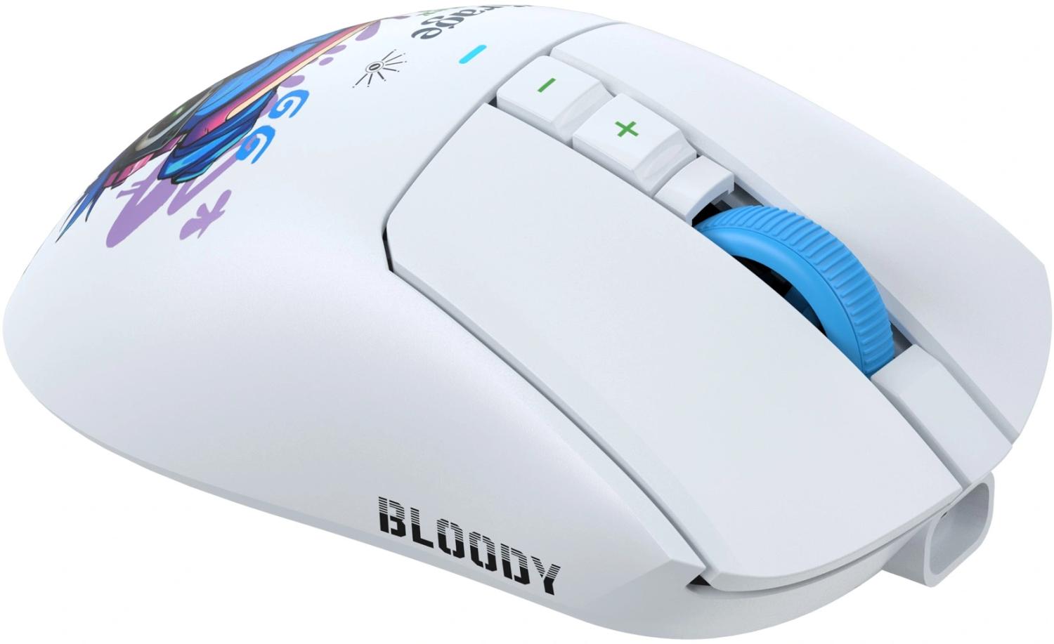 Мышь A4Tech Bloody R73 Pro белый/рисунок оптическая 26000dpi беспров. USB/USB-C 7but (R73 PRO NYX MIRAGE)