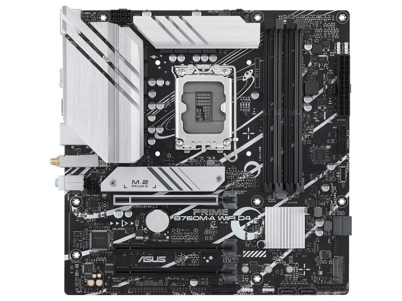Материнская плата ASUS PRIME B760M-A WIFI D4 LGA1700 mATX 4xDDR4 3xPCIEx16 2xM.2 DP 2xHDMI 2.5GLAN WiFi 6
