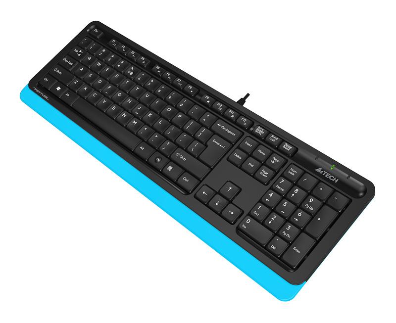 Клавиатура A4Tech FK10 черный/синий USB (FK10 BLUE) кабель 1.5м