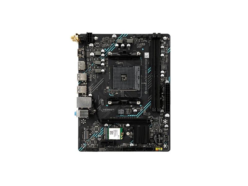 MAXSUN MS-B450M GAMING WIFI (Socket AM4, mATX, 2*DDR4 (64Gb), DP/HDMI, 2*SATA3, 1*M.2, 1*PCIEx16/1*PCIEx1, 2*USB2.0, 4*USB 3.2 Gen1, LAN 1*1G, Wi-Fi 802.11ac, RTL)