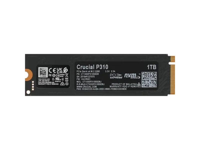 SSD Crucial P310 1TB PCIe Gen4 NVMe 2280 M.2 SSD CT1000P310SSD8