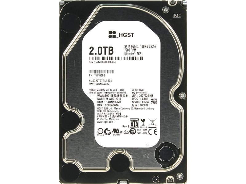 Жесткий диск/ HDD WD SATA Server 2Tb 3.5" 7200 6Gb/s 128Mb (clean pulled) 1 year warranty (replacement MG10ADA200E, ST2000NM000B, ST2000NM017B, ST2000NM000A)