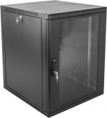 Шкаф коммутационный ЦМО (ШРН-12.650-9005) настенный 12U 600x658мм пер.дв.стекл 200кг черный 600мм 25.11кг 180град. 612мм металл