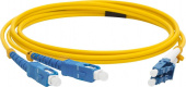 Патч-корд Lanmaster LAN-2LC-2SC/SU-5.0 1.2x9/125 OS2 LC дуплекс-SC дуплекс 5м LSZH желтый