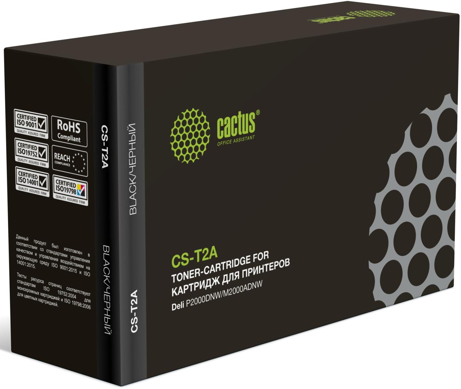 Картридж лазерный Cactus T2A CS-T2A черный (2000стр.) для Deli P2000DNW/M2000ADNW