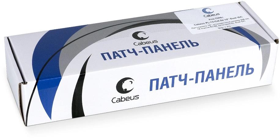 Патч-панель Cabeus PL-12-CAT.5E 10"-DUAL 10" 1U 12xRJ45 кат.5E UTP