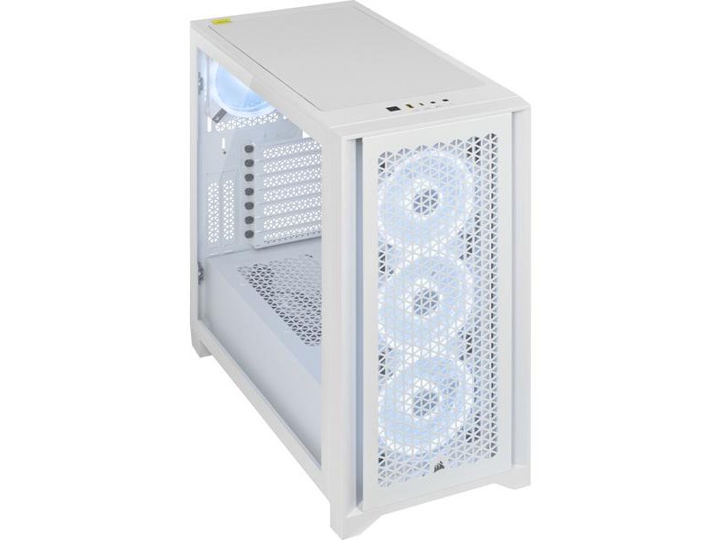 Корпус без блока питания/ Case Corsair iCUE 4000D RGB Airflow, Midi-Tower, TG, 3x120mm RGB, 1xUSB-A 3.2, 1xUSB 3.2 Type-C, E-ATX, ATX, mATX, mITX White