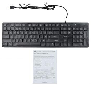 Клавиатура Оклик 550ML черный USB slim Multimedia LED (1061617) кабель 1.5м