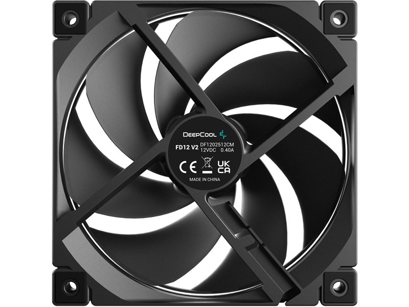 Вентилятор для корпуса Deepcool FD12 V2 120х120x25 черный 4-pin 35.6дБ (R-FD12V2-BKNPN1-G) Ret