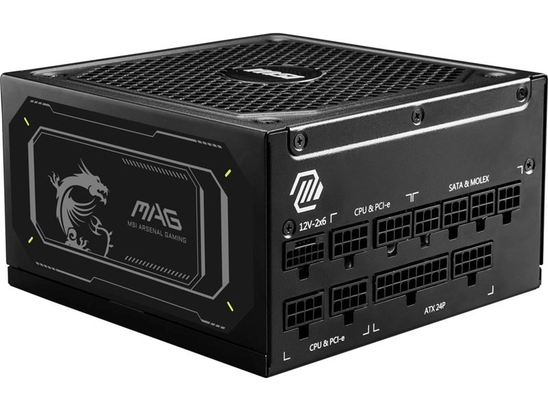 Блок питания MSI ATX 1000W MAG A1000GL PCIE5 80+ gold (20+4pin) APFC 135mm fan 15xSATA Cab Manag RTL