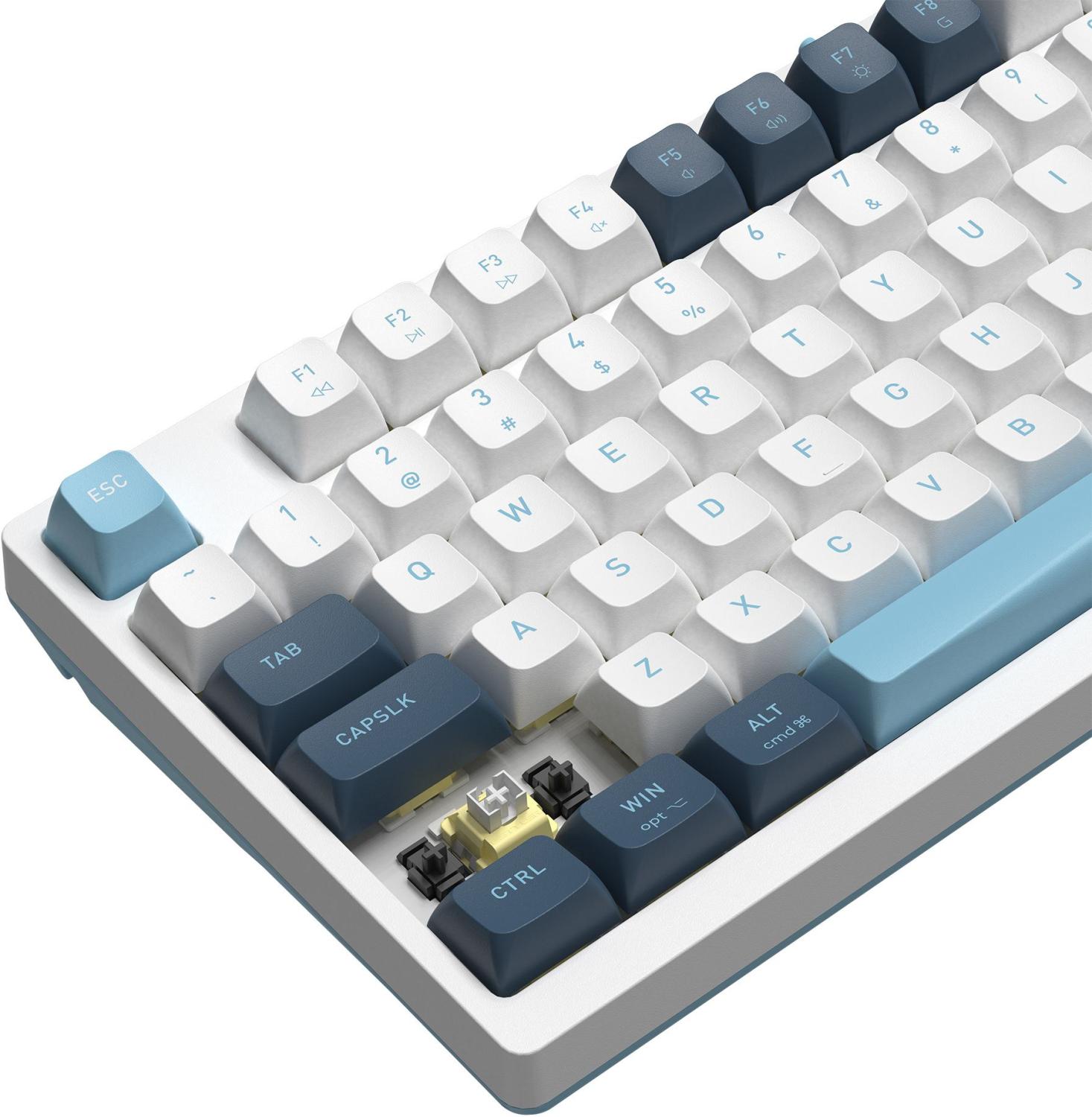 Клавиатура A4Tech FS300 механическая белый/синий USB for gamer LED (FS300 PANDA SNOWBOARDING) кабель 1.8м