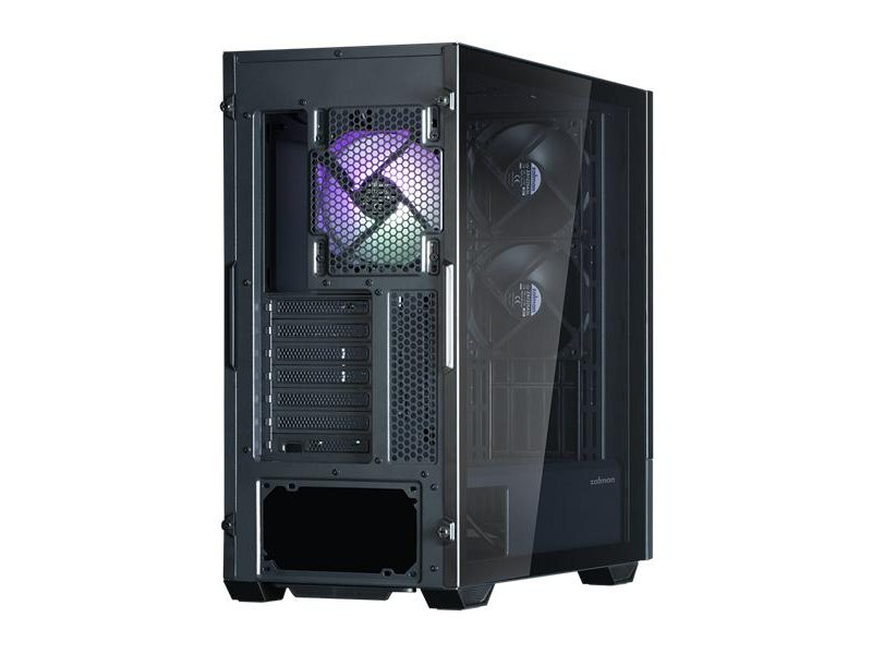 корпус ZALMAN Z10 DS, ATX, BLACK, WINDOW, built-in 15.6-inch FHD display, 2x3.5", 2x2.5", 2xUSB3.0, 1xUSB 3.1 Type-C, FRONT 2x120mm, REAR 1x120mm ARGB