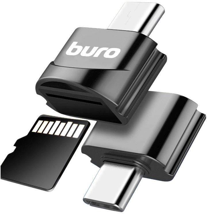Устройство чтения карт памяти USB Type-C Buro BU-CR-201 черный