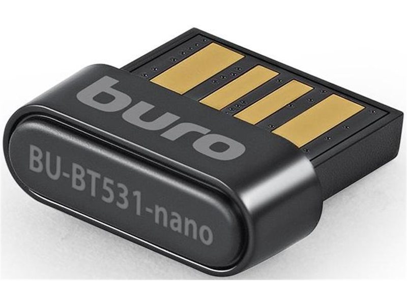 Адаптер USB Buro BU-BT531-nano BT5.3+EDR class 1.5 20м черный