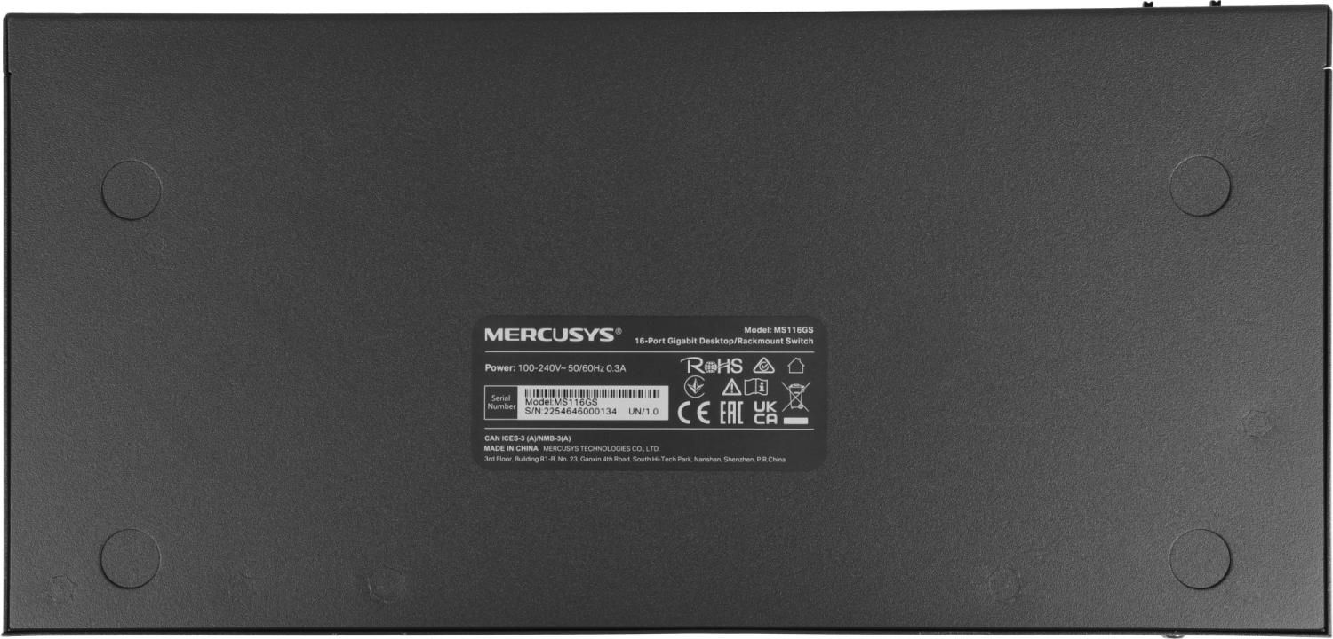 Коммутатор Mercusys MS116GS (L2) 16x1Гбит/с неуправляемый