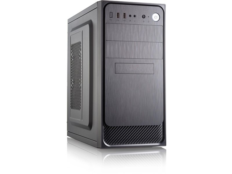 Корпус с блоком питания 450Вт./ Case Forza mATX, 450W, 2xUSB2.0, Black, w/o FAN, 12 cm fan PSU, power cord