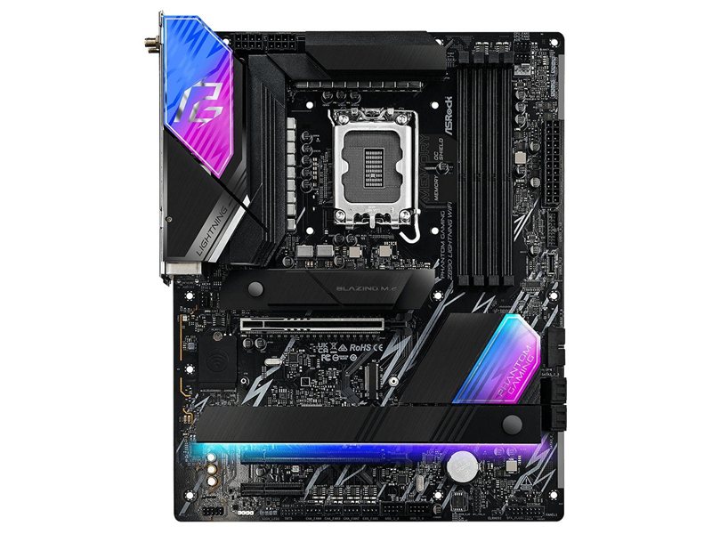 Материнская плата ASROCK Z890 LIGHTNING WIFI, LGA1851, Z890, 4*DDR5, 4*SATA, 4*M.2, 6*USB 3.2, 2*USB 2.0, 2*Type-C, 2*PCIx16, 1*PCIx4, 1*M.2 (Key E), HDMI, ATX