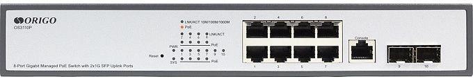 Коммутатор Origo OS3110P OS3110P/135W/A1A (L2) 8x1Гбит/с 2xКомбо(1000BASE-T/SFP) 2SFP 8PoE 8PoE+ 135W управляемый