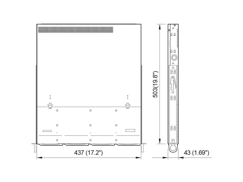 Серверный корпус/ 1U chassis; Mini-ITX, Micro-ATX, ATX MBs; 4 x 3.5" SAS/SATA HDD Trays; 2 x USB 3.0; 1 x COM port (Front); 1 x HF expansion slot; RPS600Wt (1+1), Slide Rail: AC-R56