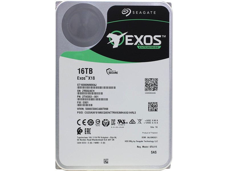 Жесткий диск/ HDD Seagate SAS 16Tb Exos X18 12Gb/s 7200 256Mb OFFICIAL RECERTIFIED 1 year warranty (replacement ST16000NM002G, MG09SCA16TE, MG08SCA16TE)