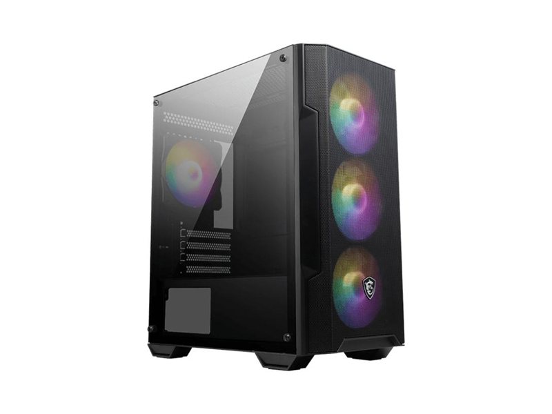 Корпус ПК без блока питания/ Case MSI MAG FORGE M100A, Mini-Tower, TG, 4x120mm ARGB, 2xUSB 2.0, 1xUSB 3.0, mATX, mITX Black