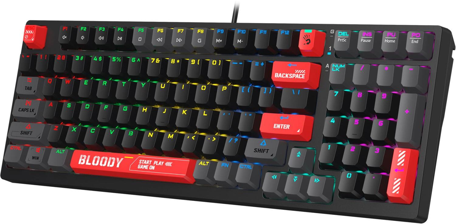 Клавиатура A4Tech S98 механическая красный/красный USB for gamer LED (S98 RED) кабель 1.8м