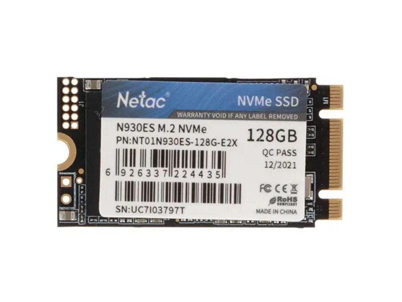 Твердотельный накопитель SSD Netac N930ES 256GB
PCIe 3 x2 M.2 2242 NVMe 3D NAND, R/W up to 1650/1260MB/s, TBW 150TB