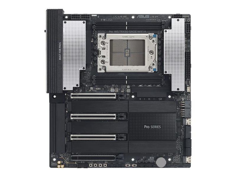 Материнская плата ASUS PRO WS TRX50-SAGE WIFI A, AMD TRX50, 4*DDR5, 4*SATA, 3*M.2, 2 x SlimSAS, 6*USB 3.2, 1*USB 2.0,Type-C, DP, 4*PCIx16, CEB; 90MB1LE0-M0EAY0