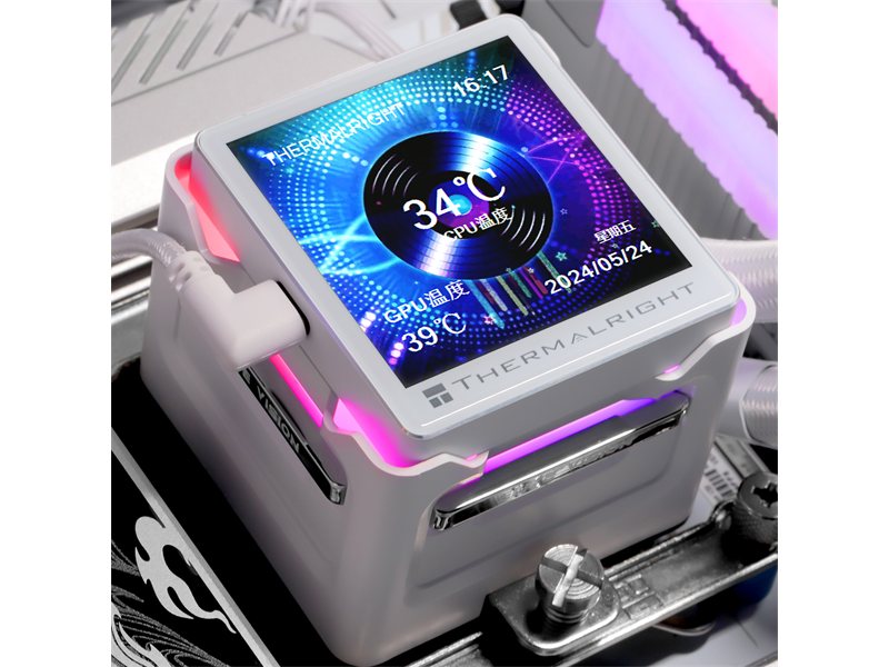 Система жидкостного охлаждения/ Water Cooling System Thermalright Elite Vision 360 (360mm, LED, White, ARGB/ Fans: 3x120mm, 69CFM, 27dBA, 2150RPM/ Pump height 63mm, Rad thickness 27mm/ S: 1700, 1200, 1851, 115X, 2011, 2066, AM5, AM4)