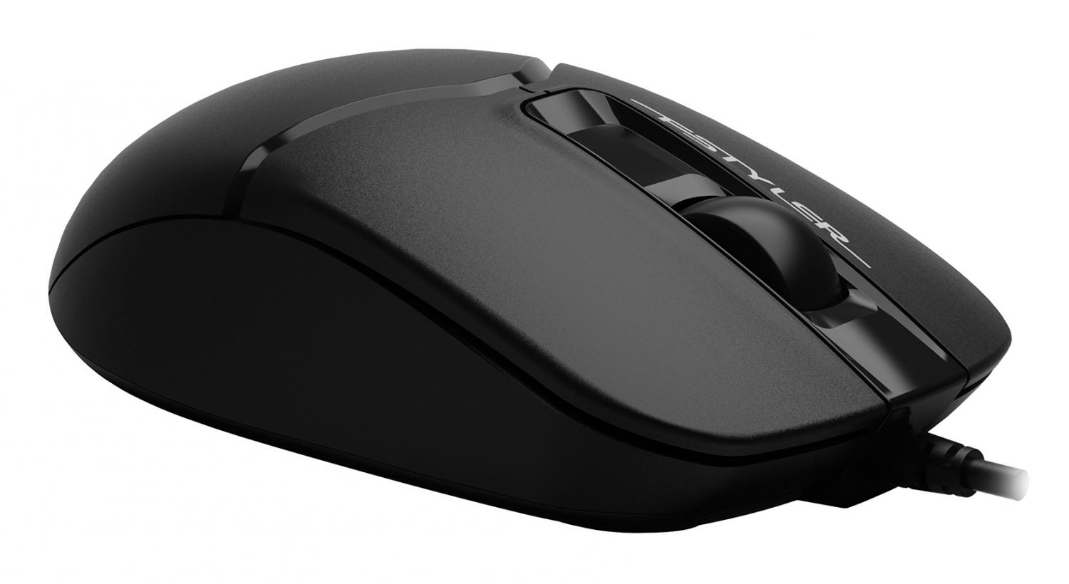 Мышь A4Tech Fstyler FM12S черный оптическая 1200dpi silent USB 3but (FM12S BLACK)