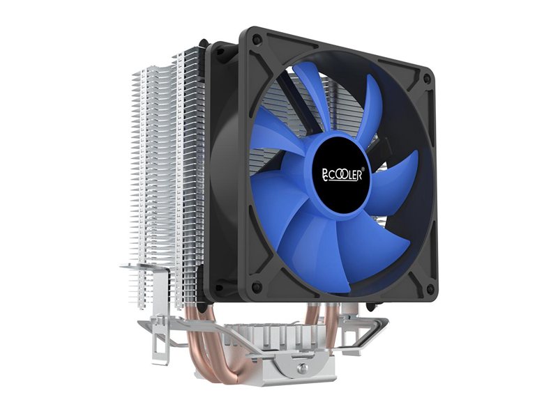 Кулер для процессора/ CPU Cooler PCCooler S93 V2 (100W, 3-pin, 125mm, Al/Cu, 2x6mm, 1x92mm, 48CFM, 22dBA, 2200RPM, S: 1700/1200/115X, AM5/AM4, silver, black)
