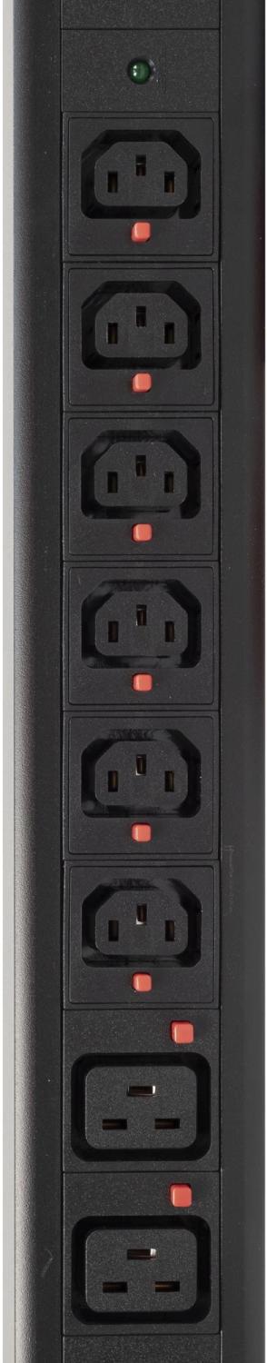 Блок распределения питания Powercom PDU-32AV24-18C3-6C9-3P верт.размещ. 18xC13 6xC19 3x32A IEC 60309 2м