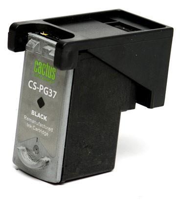 Картридж струйный Cactus CS-PG37 PG-37 черный (9мл) для Canon Pixma iP1800/iP1900/iP2500/iP2600/MP140/MP190/MP210/MP220/MP470/MX300/MX310 с чипом