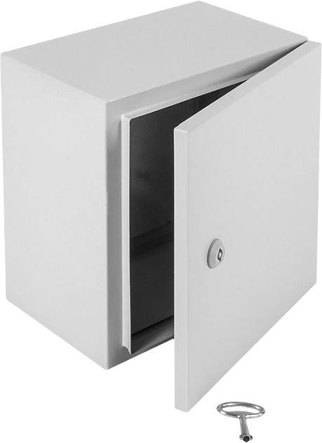 Шкаф электротехнический Elbox EMW-300.400.210-1-IP66 потол.пан. пан.основ. монтаж.пан. одноствор. настенный 300мм 400мм 210мм 195мм IP66 IK10 несъемн.бок.пан. 50кг серый металл уличный всепогодный