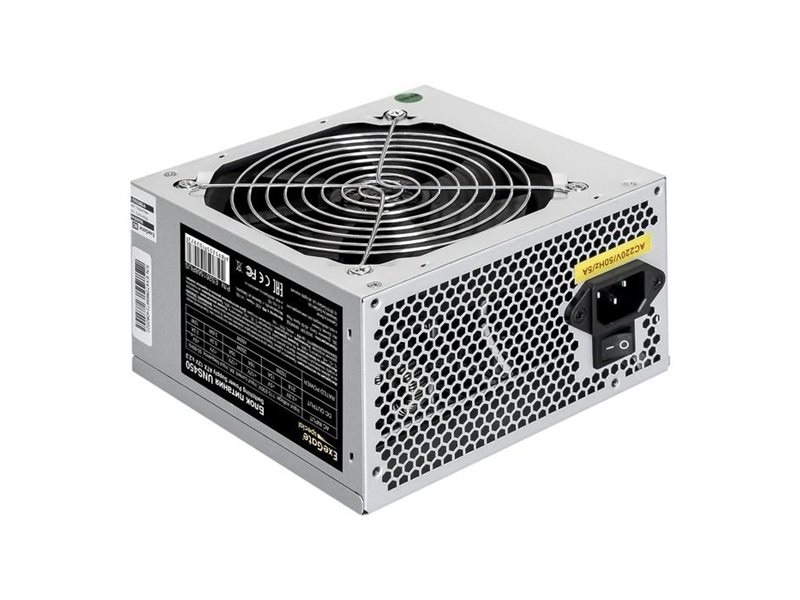 Exegate ES261568RUS-PC Блок питания 450W ExeGate UNS450 (ATX, PC, 12cm fan, 24pin, 4pin, PCIe, 3xSATA, 2xIDE, кабель 220V в комплекте)