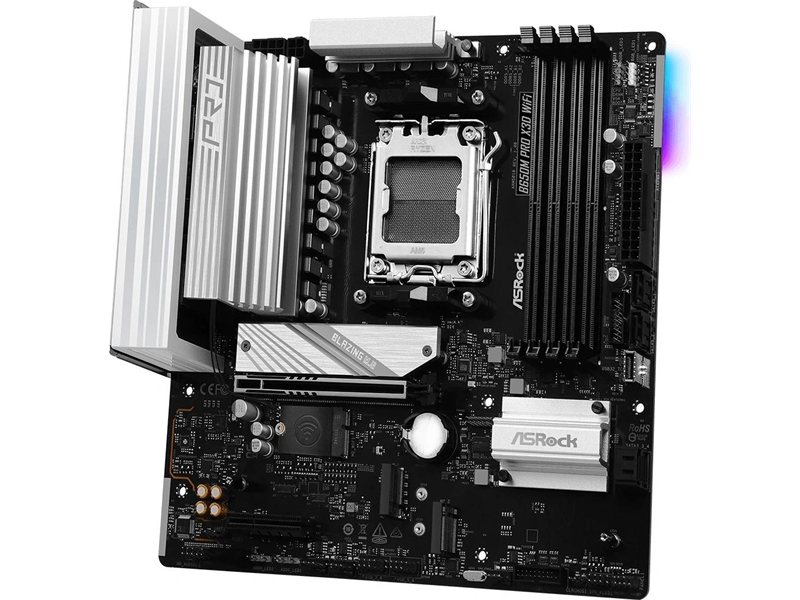 Материнская плата Asrock B650M PRO X3D Socket AM5 AMD B650 4xDDR5 mATX AC`97 8ch(7.1) 2.5Gg RAID+HDMI+DP
