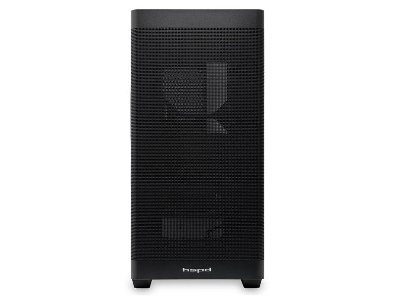 Корпус без блока питания/ Case HSPD M740, Mesh Mid Tower, Black, TG, 0.6 SPCC, no fans, E-ATX, ATX, mATX, mITX, 170/400/200mm, 4x2.5", 2x3.5", 7xPCI, 1xUSB-A 3.0, 1xUSB-C 3.0, 460x218x450mm