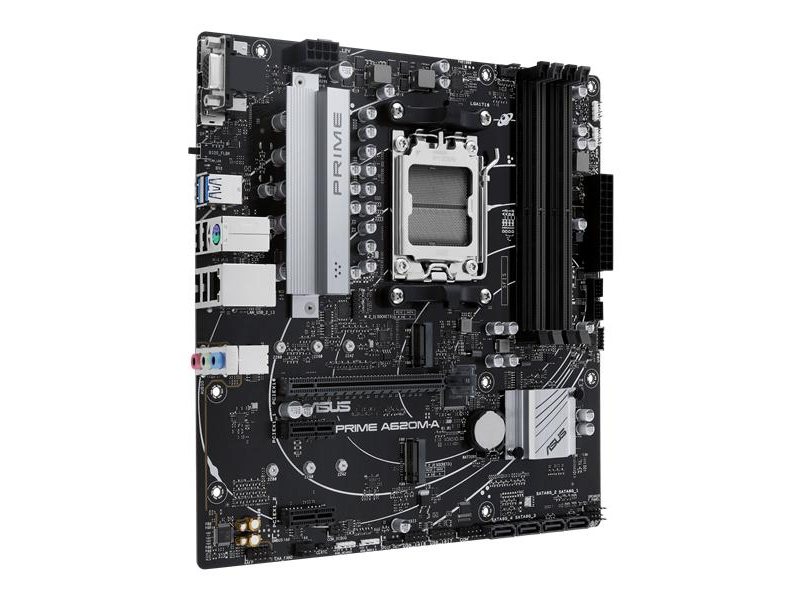 Материнская плата ASUS PRIME A620M-A-CSM, AM5, A620, 4*DDR5, 4*SATA, 2*M.2, 2*USB 3.2, 4*USB 2.0, 2*PCIx16, 2*PCIx1, DP+VGA+HDMI, mATX; 90MB1F10-M0EAYC