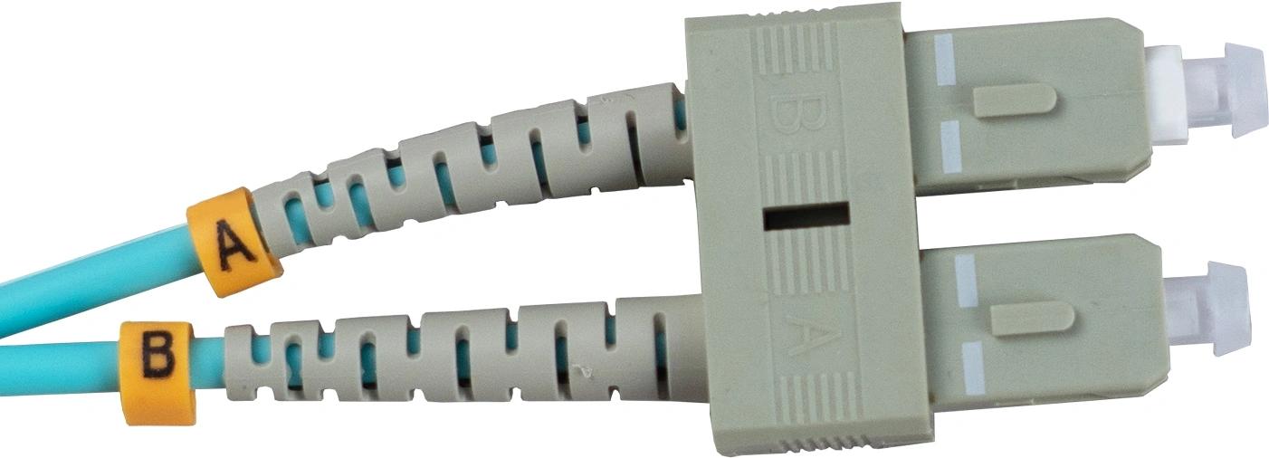 Патч-корд Cabeus FOP-50-LC-SC-10M 2x50/125 OM3 LC дуплекс UPC-SC дуплекс UPC 10м LSZH бирюзовый