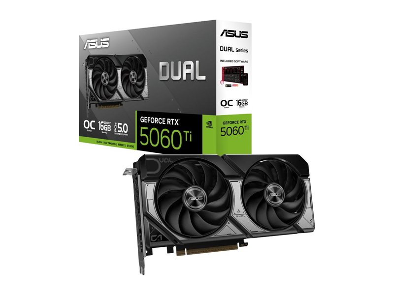 Видеокарта ASUS NVIDIA GeForce RTX 5060 Ti 16 ГБ DUAL (90YV0MH0-M0NA00)
