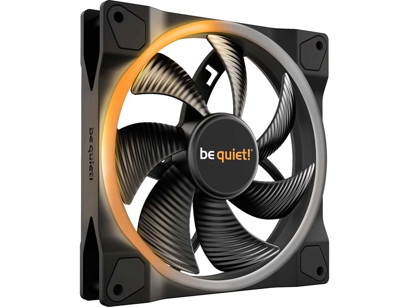 Кулер для корпуса/ Case Cooler be quiet! LIGHT WINGS 140mm PWM (140x140x25mm, 4-pin PWM, ARGB, 56CFM, 23.3dBA, 1500RPM, Black)